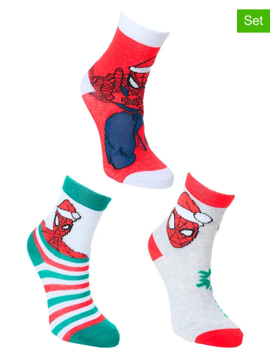 Zdjęcie produktu Spiderman Skarpety (3 pary) "Spider-Man" w kolorze czerwono-białym rozmiar: 23-26