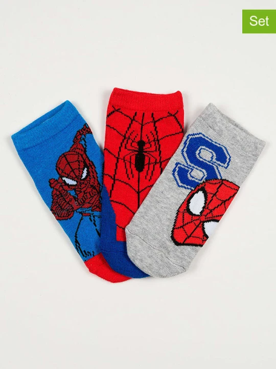 Zdjęcie produktu Spiderman Skarpety (3 pary) "Spider-Man" ze wzorem rozmiar: 23-26
