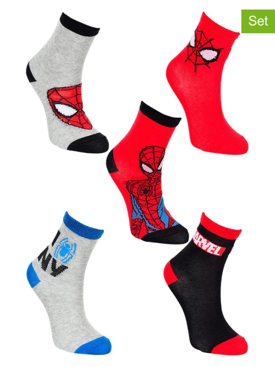 Zdjęcie produktu Spiderman Skarpety (5 par) "Spider-Man" ze wzorem rozmiar: 23-26