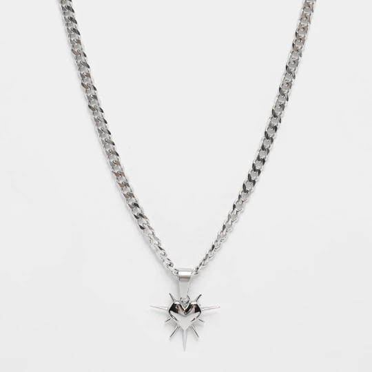 Zdjęcie produktu Spike Heart Chain Fainz srebrny