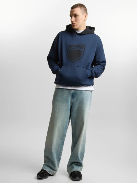 Zdjęcie produktu Splash Shield bluza z kapturem regular męska granatowa PROSTO.
