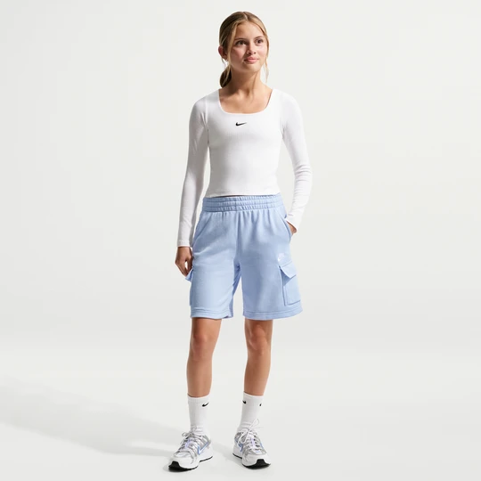 Zdjęcie produktu Spodenki cargo z dzianiny dresowej dla dużych dzieci Nike Club - Niebieski