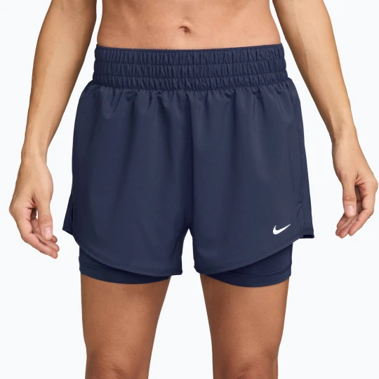 Zdjęcie produktu Spodenki damskie Nike One Dri-Fit High-Waisted 3" 2In1 midnight navy / white Granatowy