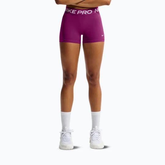 Zdjęcie produktu Spodenki damskie Nike Pro Mid-Rise Biker 3" true berry / white Fioletowy