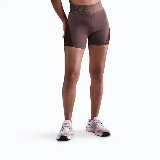 Zdjęcie produktu Spodenki damskie Nike Pro Sculpt High Waisted 5" Biker tattoo / burgundy crush / white Brązowy