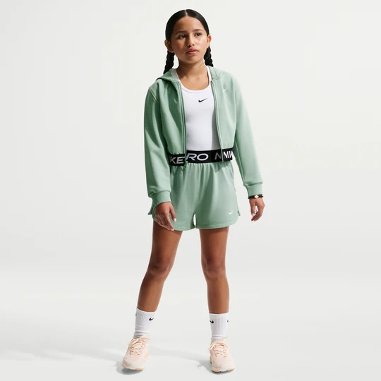 Zdjęcie produktu Spodenki dla dużych dzieci (dziewcząt) Dri-FIT Nike Pro Fleece - Zieleń