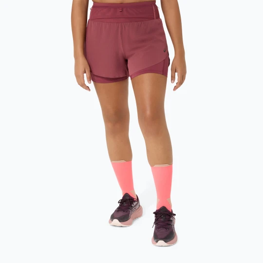 Zdjęcie produktu Spodenki do biegania damskie ASICS Fujitrail Elite brisket red
