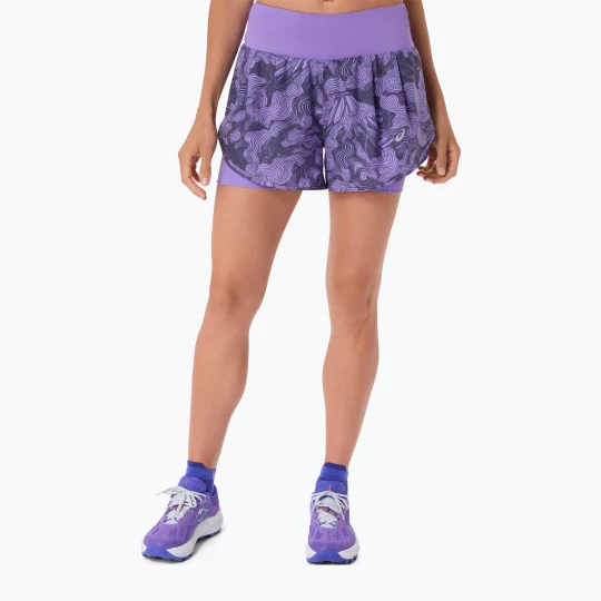 Zdjęcie produktu Spodenki do biegania damskie ASICS Road All Over Print amethyst Fioletowy