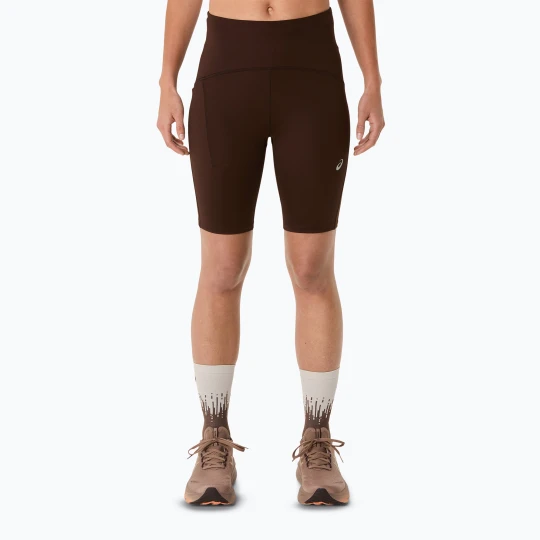 Zdjęcie produktu Spodenki do biegania damskie ASICS Road High Waist 8IN Sprinter coffee Brązowy