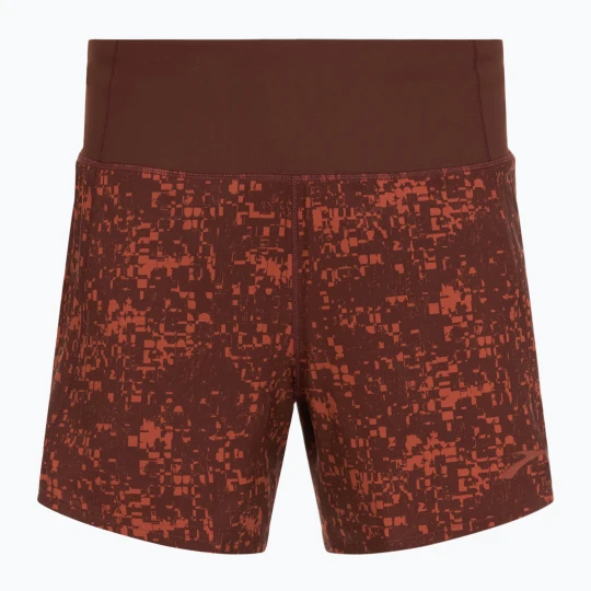 Zdjęcie produktu Spodenki do biegania damskie Brooks Chaser 5" run raisin glitch print Bordowy