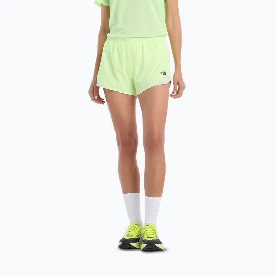 Zdjęcie produktu Spodenki do biegania damskie New Balance Run Essentials 3" afterglow Zielony