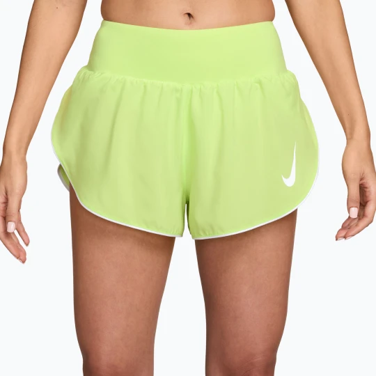 Zdjęcie produktu Spodenki do biegania damskie Nike Tempo Swoosh Dri-Fit Mid-Rise Brief-Lined light lemon twist/white Żółty