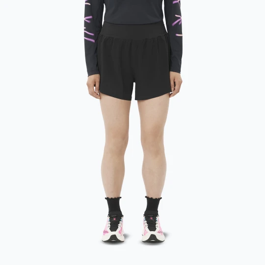 Zdjęcie produktu Spodenki do biegania damskie Salomon Sense Aero Stow 4" deep black