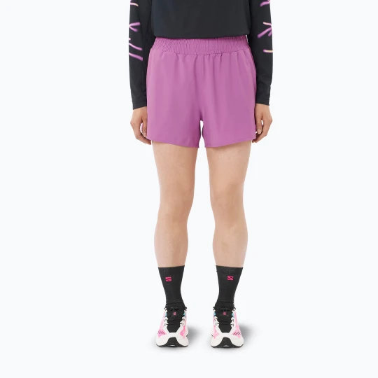 Zdjęcie produktu Spodenki do biegania damskie Salomon Shakeout Core 2IN1 4" iris orchid Różowy