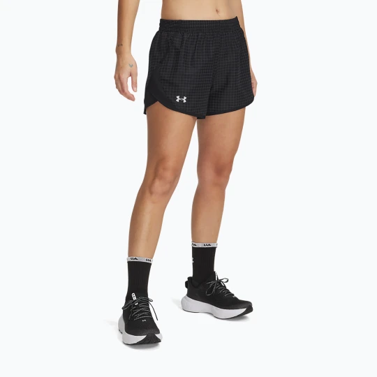 Zdjęcie produktu Spodenki do biegania damskie Under Armour Fly By 3" Novelty black / reflective