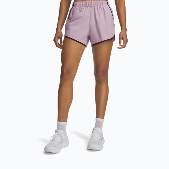 Zdjęcie produktu Spodenki do biegania damskie Under Armour Fly By 3" Shorts mauve pink / purple echo / reflective