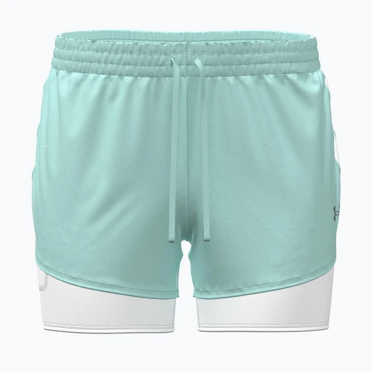 Zdjęcie produktu Spodenki do biegania damskie Under Armour Velociti Pro 4" 2N1 refresh mint / castlerock Zielony