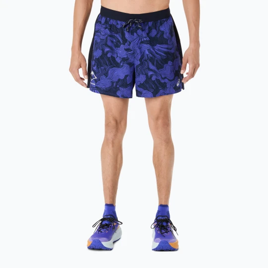 Zdjęcie produktu Spodenki do biegania męskie ASICS Fujitrail All Over Print 5IN midnight / cobalt burst / cream Granatowy