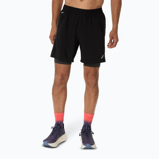 Zdjęcie produktu Spodenki do biegania męskie ASICS Road 2N1 7IN performance black/graphite grey