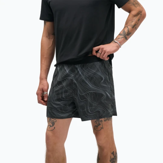 Zdjęcie produktu Spodenki do biegania męskie HOKA Glide Short 5" Brief CLF PRT black / white
