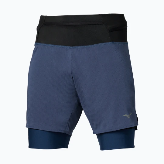 Zdjęcie produktu Spodenki do biegania męskie Mizuno Trail Multipocket 2in1 estate blue