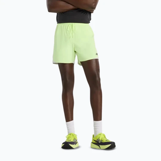 Zdjęcie produktu Spodenki do biegania męskie New Balance Run Essentials 5" afterglow Zielony