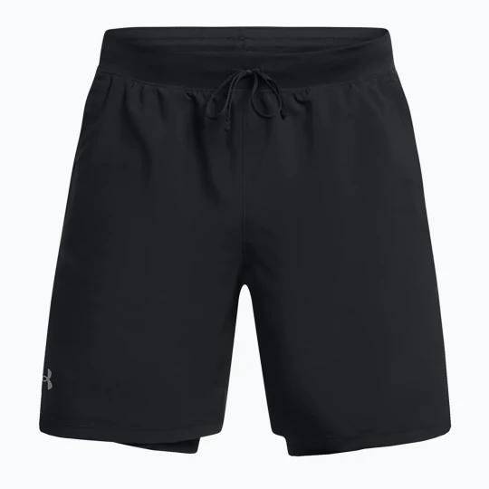 Zdjęcie produktu Spodenki do biegania męskie Under Armour Launch 7" 2IN1 black / black / reflective