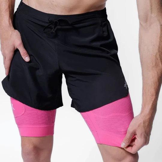 Zdjęcie produktu Spodenki do biegania męskie X-Bionic Efektor 2in1 x black / neo pink