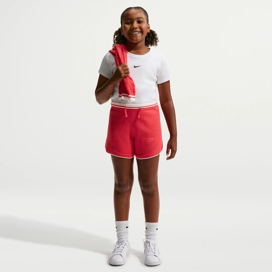 Zdjęcie produktu Spodenki dresowe dla dużych dzieci (dziewcząt) Nike - Czerwony