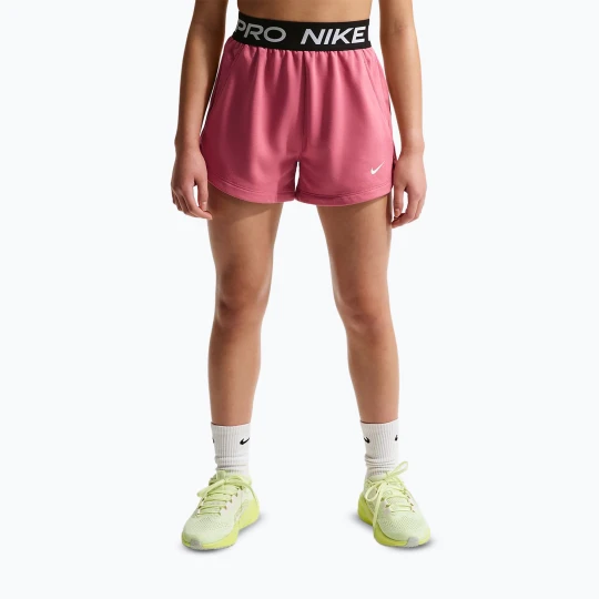 Zdjęcie produktu Spodenki dziecięce Nike Pro Fleece Dri-Fit peony/peony/black/white Różowy