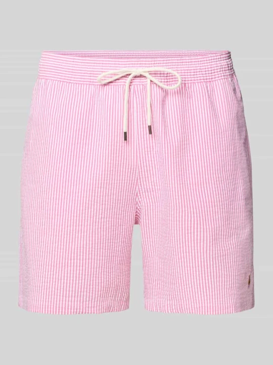 Zdjęcie produktu spodenki kąpielowe o kroju regular fit z mieszanki bawełny model 'TRAVELER' Polo Ralph Lauren Różowawy
