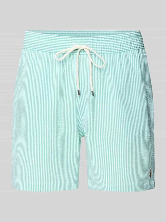 Zdjęcie produktu spodenki kąpielowe o kroju regular fit z mieszanki bawełny model 'TRAVELER' Polo Ralph Lauren Miętowy