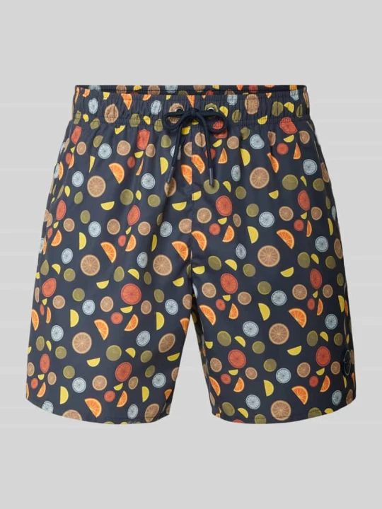 Zdjęcie produktu Spodenki kąpielowe w kroju regular fit z nadrukiem motywu na całej powierzchni Colmar Granatowy