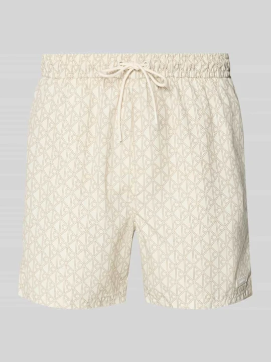 Zdjęcie produktu Spodenki kąpielowe o kroju regular fit z tunelem Calvin Klein Beżowy