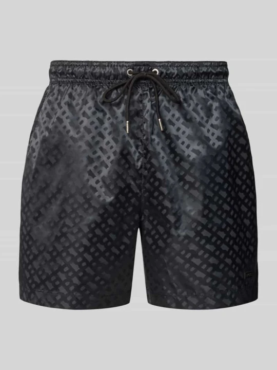 Zdjęcie produktu Spodenki kąpielowe o kroju regular fit z tunelem model 'JACQUES' Boss Czarny