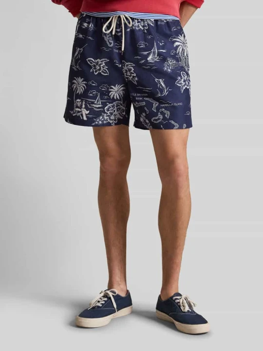 Zdjęcie produktu Spodenki kąpielowe o kroju regular fit z tunelem Polo Ralph Lauren Ciemnoniebieski