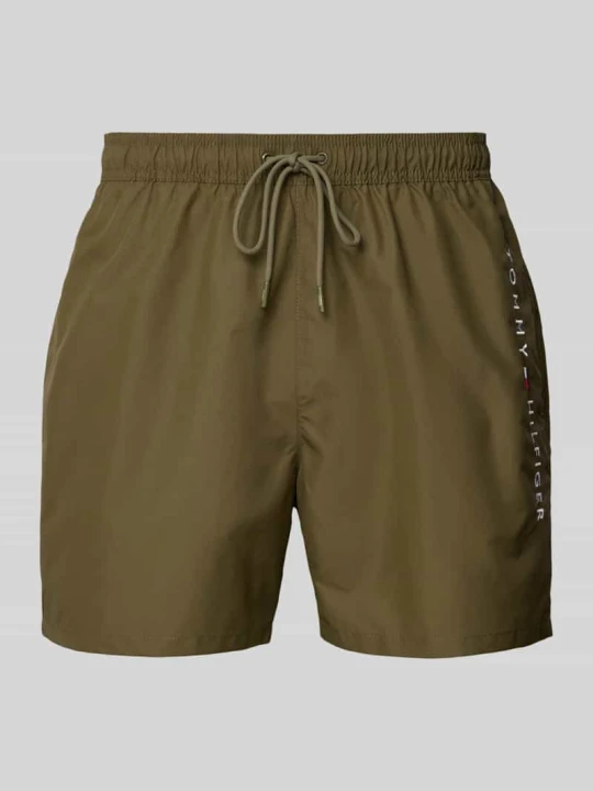 Zdjęcie produktu Spodenki kąpielowe o kroju regular fit z tunelem Tommy Hilfiger Oliwkowy