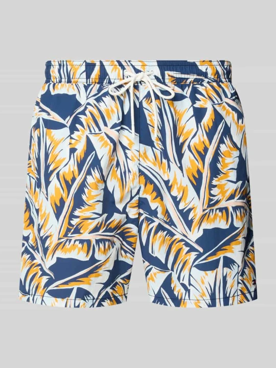 Zdjęcie produktu Spodenki kąpielowe o kroju regular fit z wyhaftowanym logo Tommy Hilfiger Ciemnoniebieski