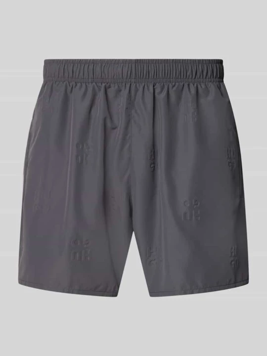 Zdjęcie produktu Spodenki kąpielowe o kroju regular fit z wytłaczanym logo model 'TONAL' Hugo Antracytowy