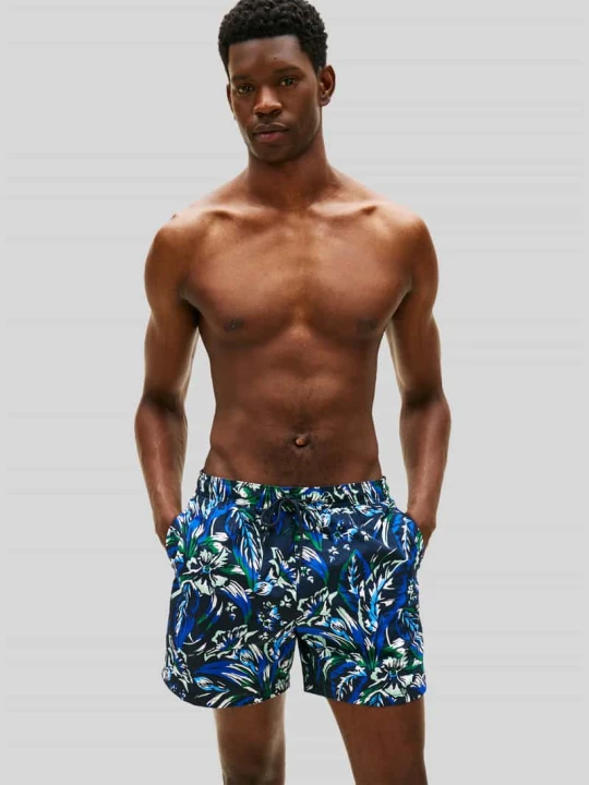 Zdjęcie produktu Spodenki kąpielowe o kroju regular fit ze wzorem na całej powierzchni Tommy Hilfiger Granatowy