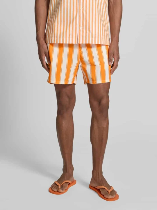Zdjęcie produktu Spodenki kąpielowe o kroju regular fit ze wzorem na całej powierzchni Tommy Hilfiger Pomarańczowy