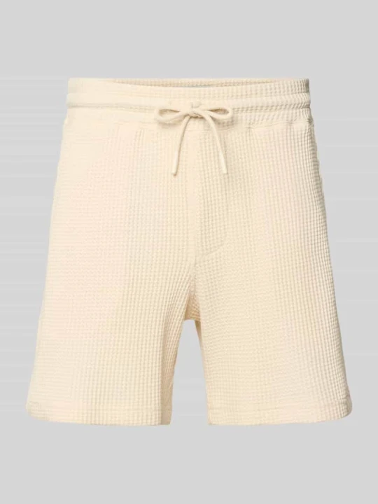 Zdjęcie produktu Spodenki kąpielowe o kroju straight fit z fakturowanym wzorem model 'Ocsar' Shiwi Piaskowy