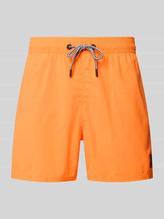 Zdjęcie produktu Spodenki kąpielowe o kroju straight fit z tunelem FIRE + ICE Pomarańczowy