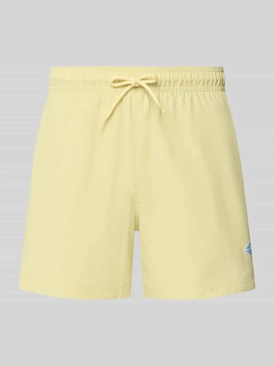 Zdjęcie produktu Spodenki kąpielowe o prostym kroju z detal z logo model 'Maui' Jack&Jones Żółty