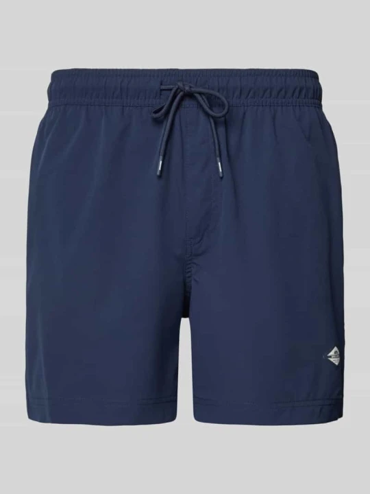 Zdjęcie produktu Spodenki kąpielowe o prostym kroju z detal z logo model 'Maui' Jack&Jones Granatowy