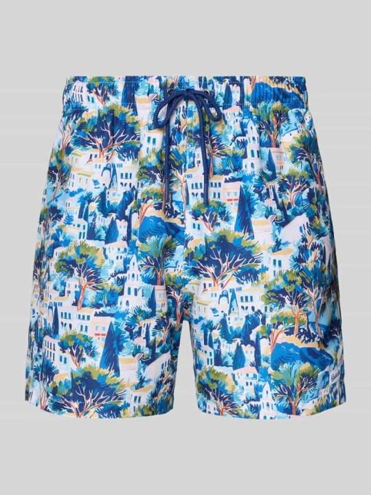 Zdjęcie produktu Spodenki kąpielowe we wzór na całej powierzchni model 'Ameliano' BOARDIES Niebieski