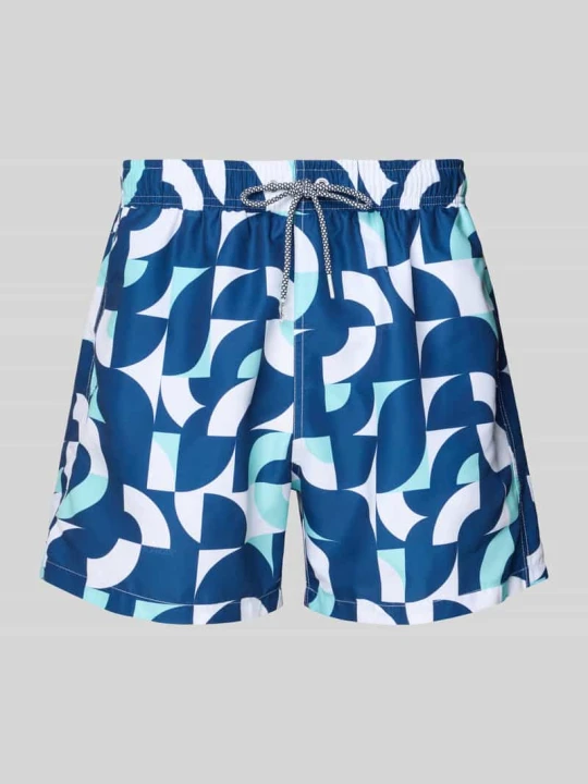 Zdjęcie produktu Spodenki kąpielowe we wzór na całej powierzchni model 'Baus' BOARDIES Ciemnoniebieski