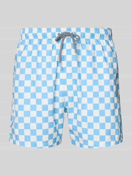 Zdjęcie produktu Spodenki kąpielowe we wzór na całej powierzchni model 'Liffy Check' BOARDIES Petrol