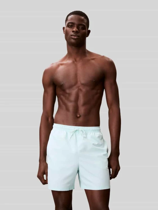 Zdjęcie produktu Spodenki kąpielowe z detal z logo Calvin Klein Miętowy