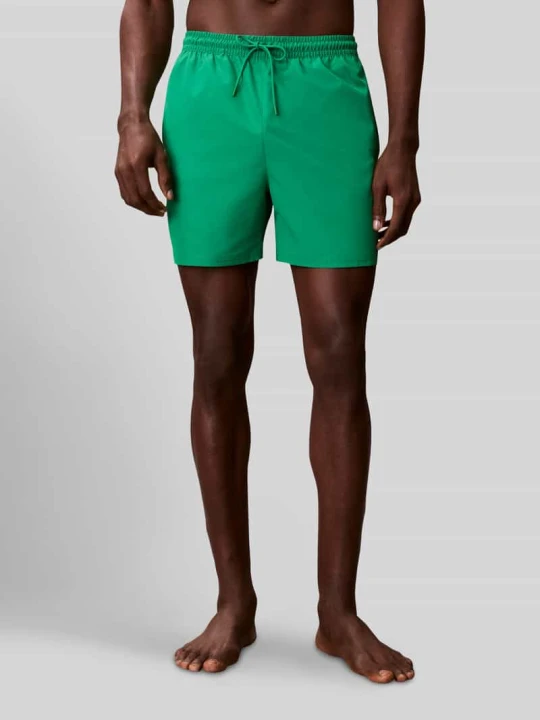 Zdjęcie produktu Spodenki kąpielowe z detal z logo Calvin Klein Zielony